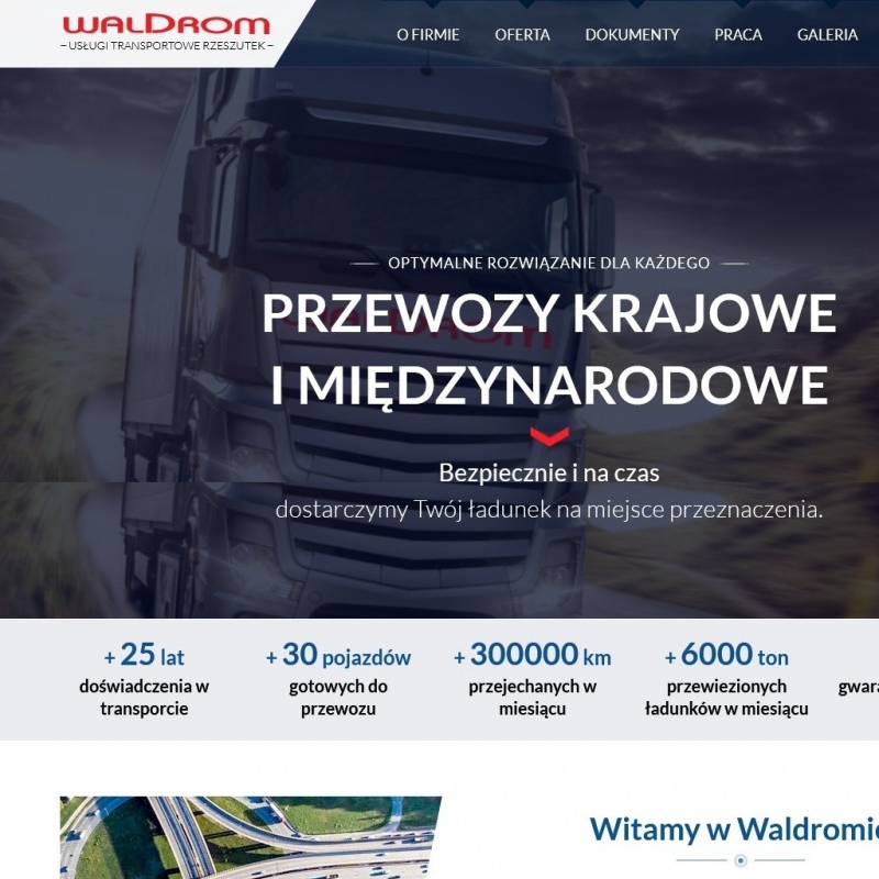 Strona internetowa Wordpress dla firmy transportowej